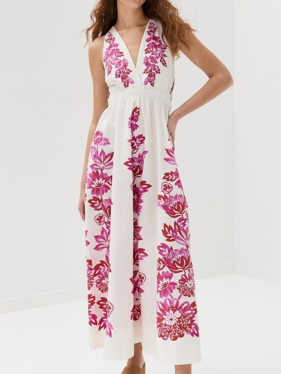 FARM Rio Dresses & Skirts - FARM Rio Flowerful Birds Off White Pink Floral Maxi Dress Size XL